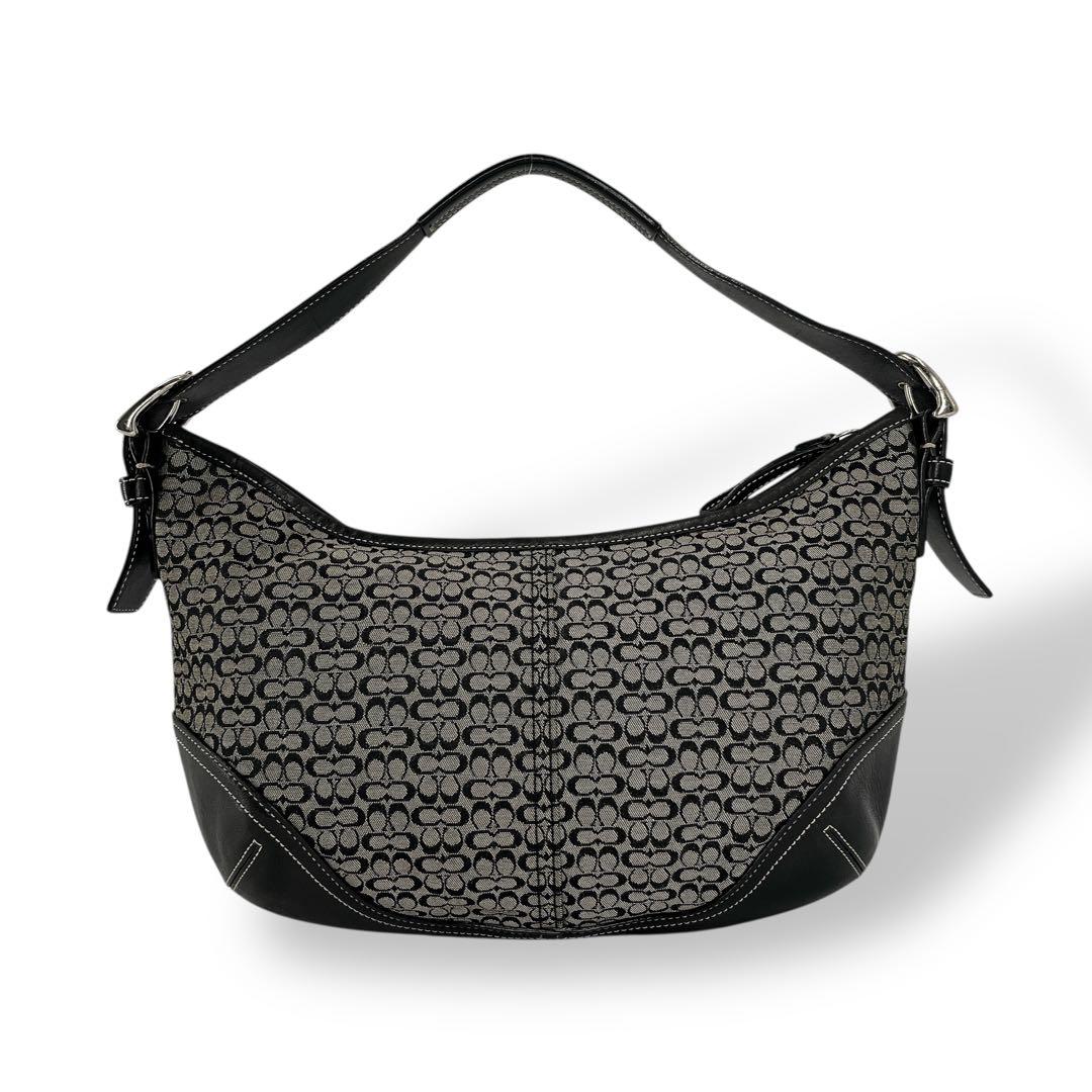 コーチ　ワンショルダーバッグ　ハーフムーン　ミニシグネチャー　キャンバス　y2k