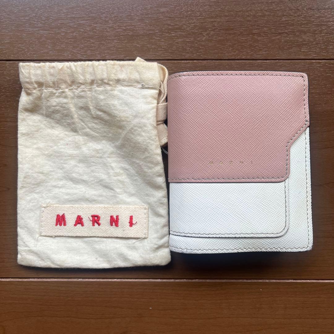 MARNI 二つ折り財布 コンパクト マルチカラー 袋付き - メルカリ