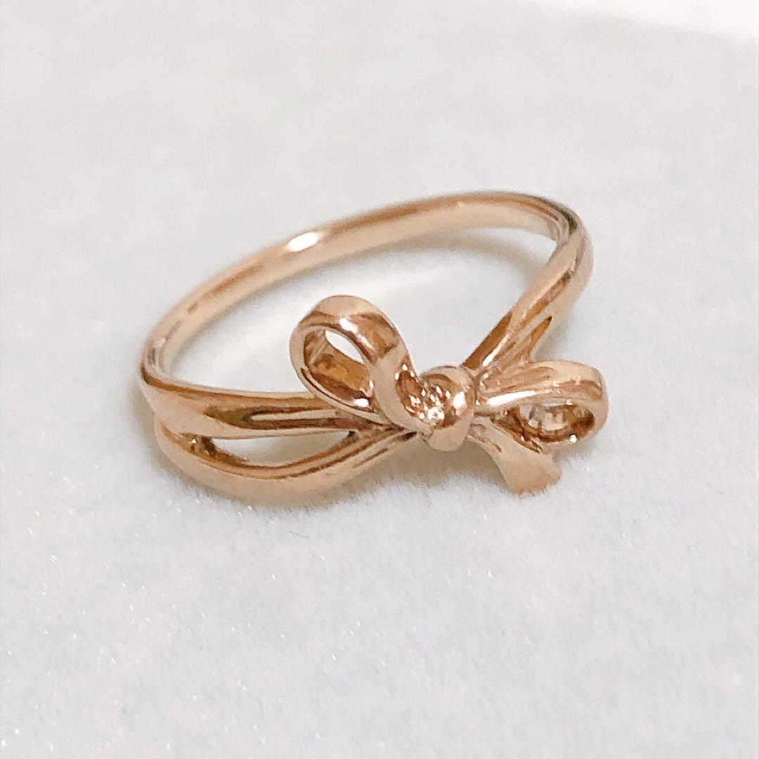 STAR JEWELRY K10 リボンモチーフ　リング　5号