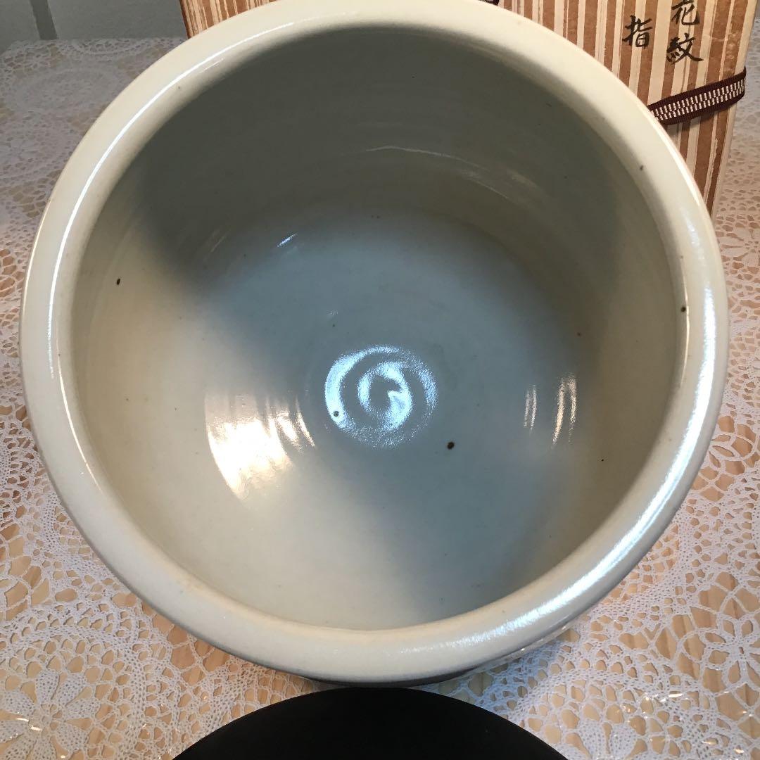 茶道具 水指 青花梅花紋 水指 古作 共箱N516AL