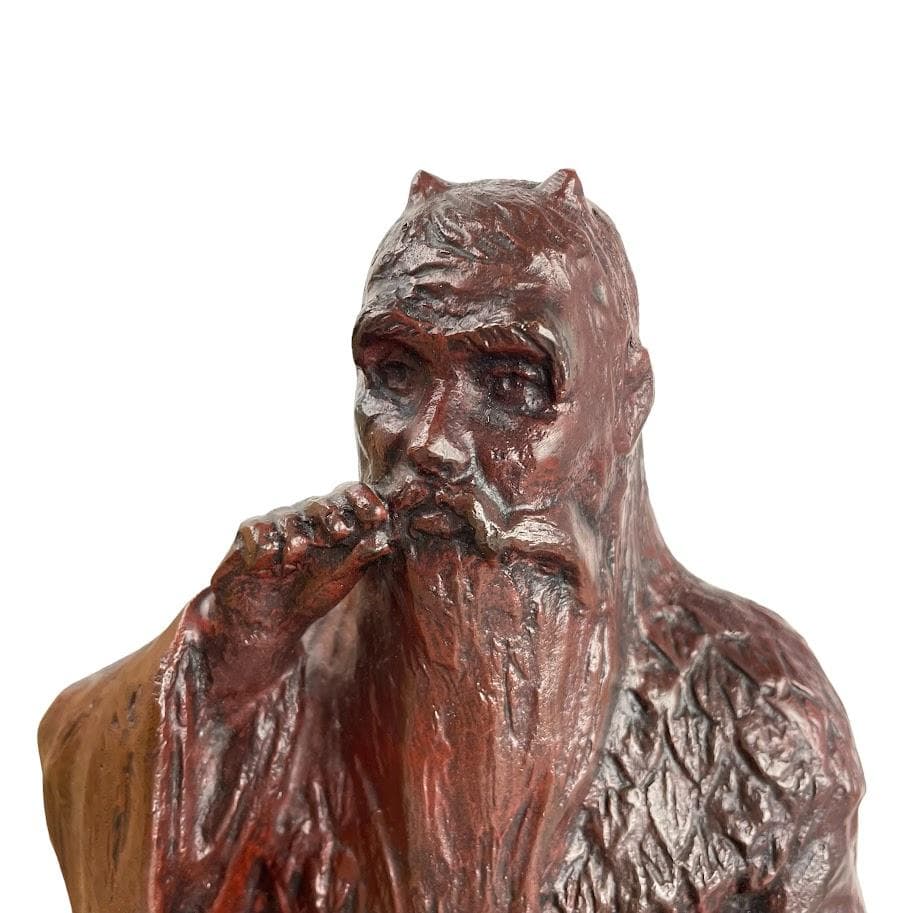 ほぼ未使用○高岡銅器○神農像 青銅（ブロンズ）製 彫刻家 田畑功