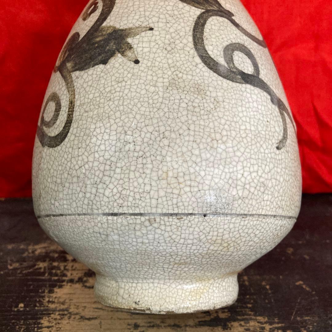 中国 鉄絵 瓶 徳利 蔓草図 美術品・アンティーク・コレクション