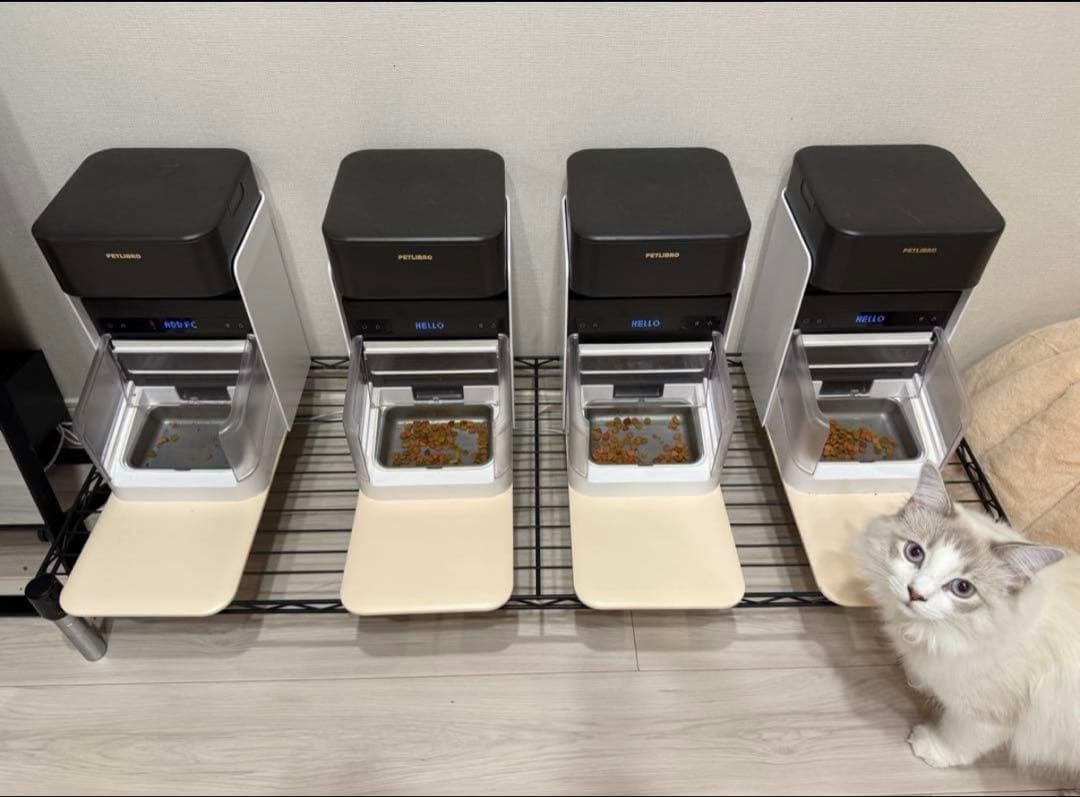 PETLIBROOneRFID自動給餌器2台セット よっちゃんにゃんこ