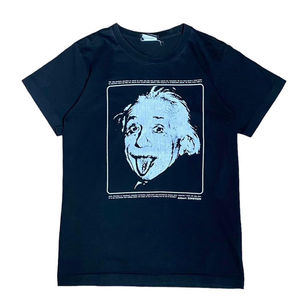 アインシュタイン 半袖Tシャツ プリント 90s 90年代 白色 黒色 白黒