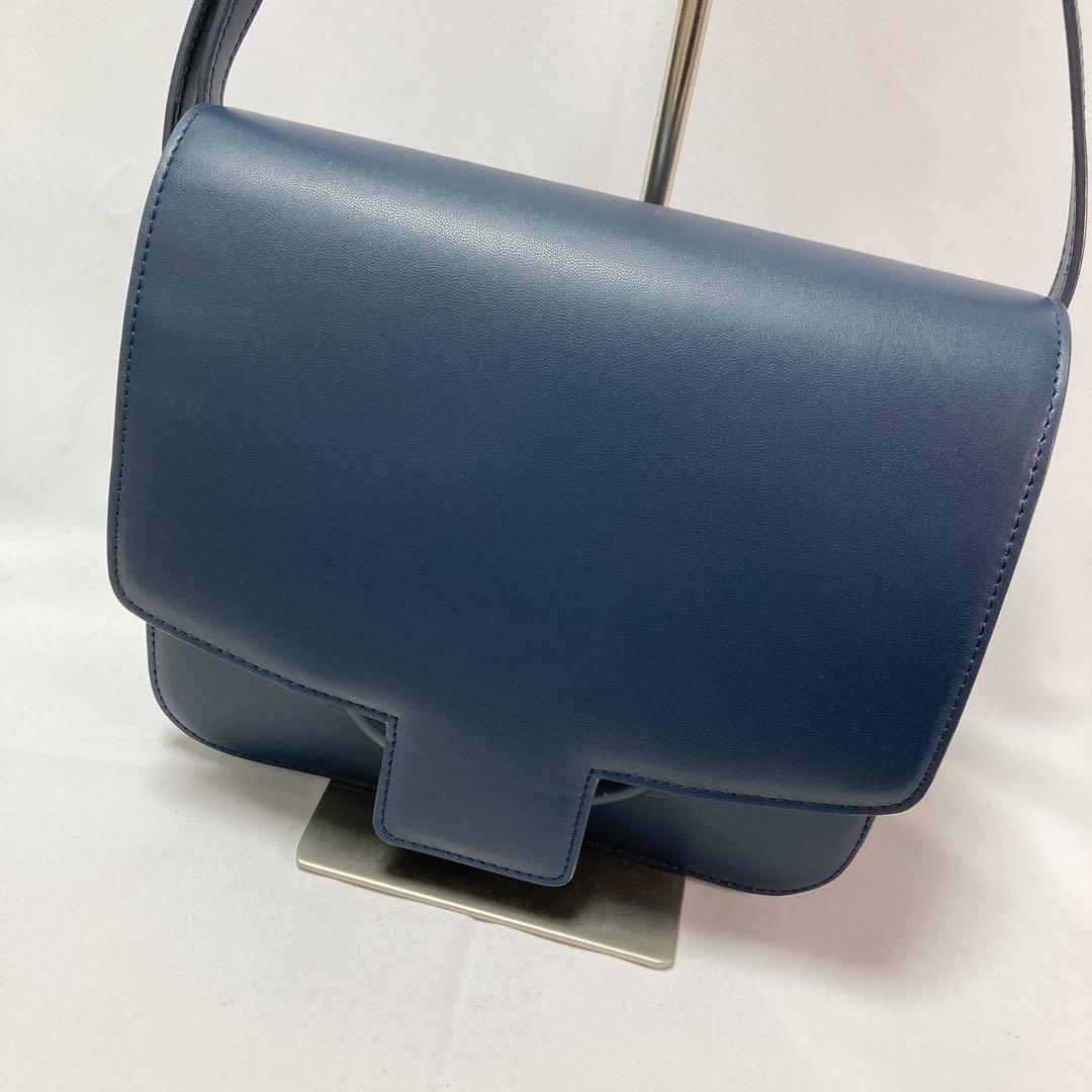 【美品】貴重 VASIC ヴァジック CITY ショルダーバッグ レザー 紺色