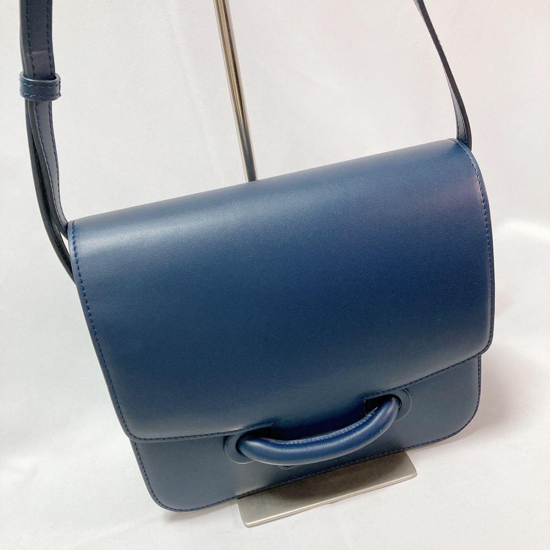 【美品】貴重 VASIC ヴァジック CITY ショルダーバッグ レザー 紺色