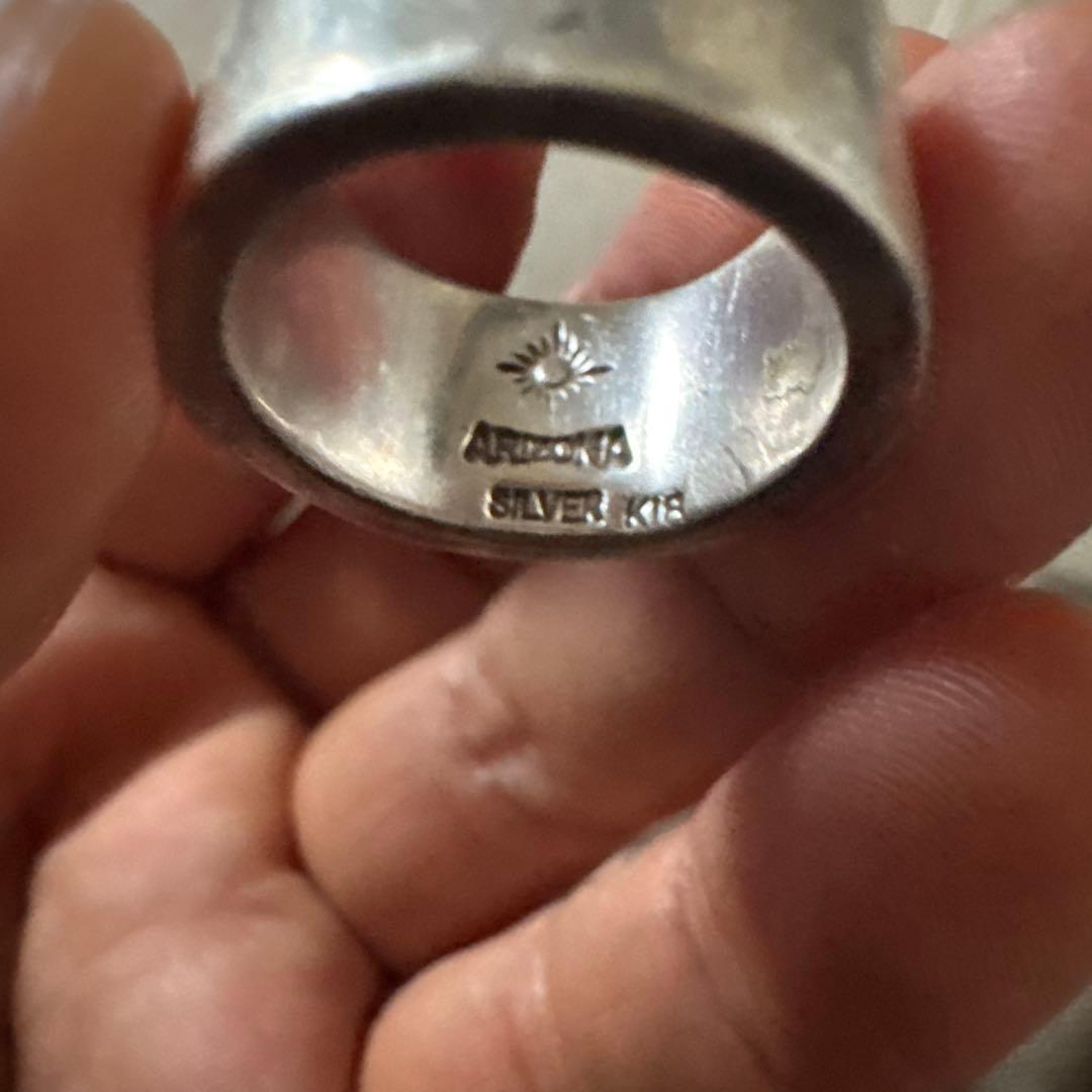 アリゾナフリーダム　太陽神リング　唐草　シルバー925 K18 13号