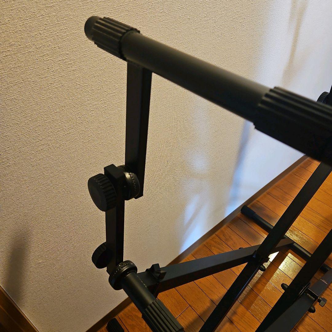 ashton2段 キーボードスタンド 拡張スタンド高さ、幅調整可能 黒