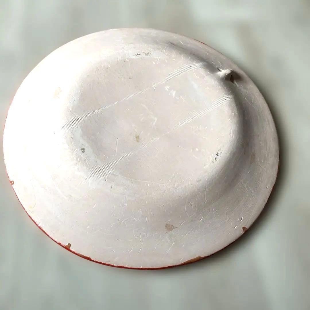 匿名配送ヴィンテージ 】メキシコ絵皿大 植物カラーのお花イラストの