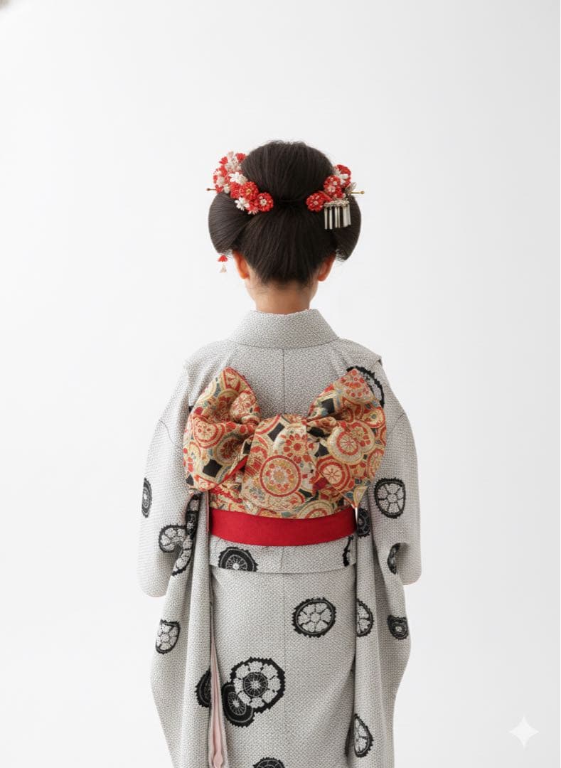 ご予約品 藤娘きぬたや反物より 七五三　四身祝い着　振袖と同誂え長襦袢セット