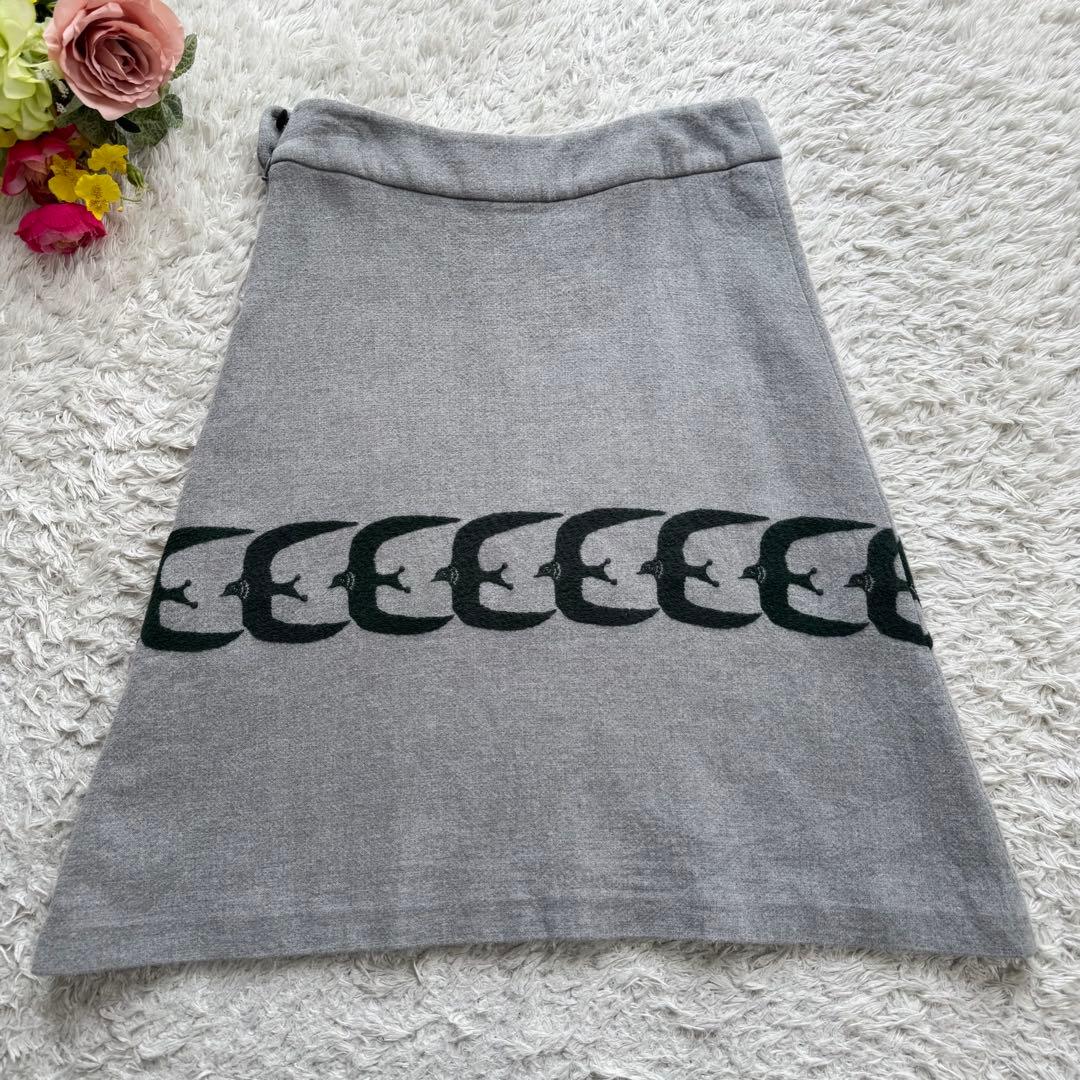 ミナペルホネン フレアスカート go! 台形スカート ツバメ コットン 38