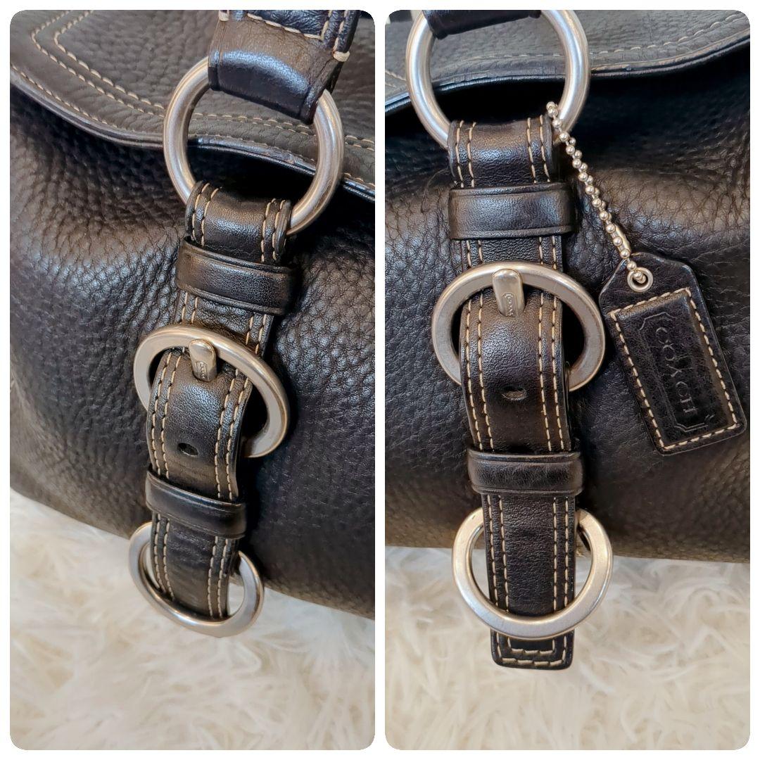 美品✨COACH　チェルシー サッチェル ハンドバッグ ターンロック レザー黒