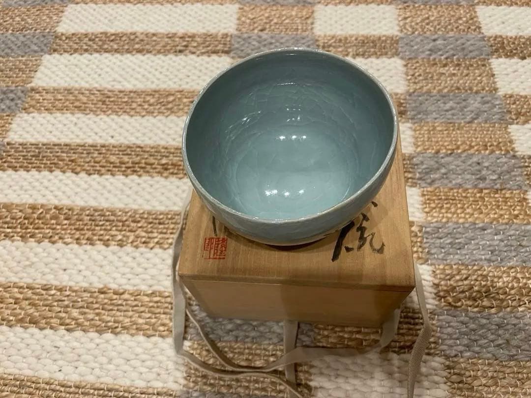 共箱付】 林隆一郎 青瓷茶碗｜共箱付】 美濃青瓷茶碗 作家「林