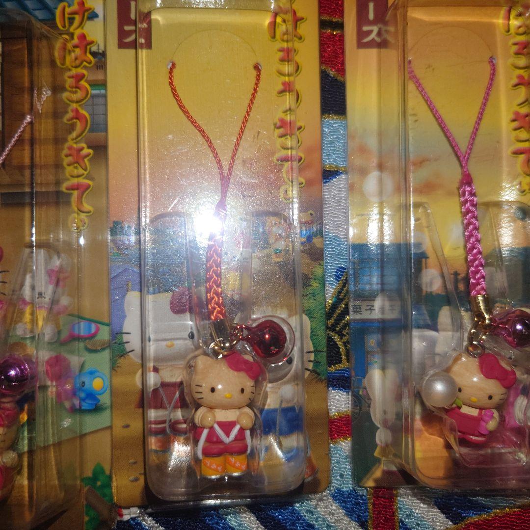 ハローキティ　根付　夕焼けはろうきてぃ　レトロシリーズ　シャボン玉　かき氷