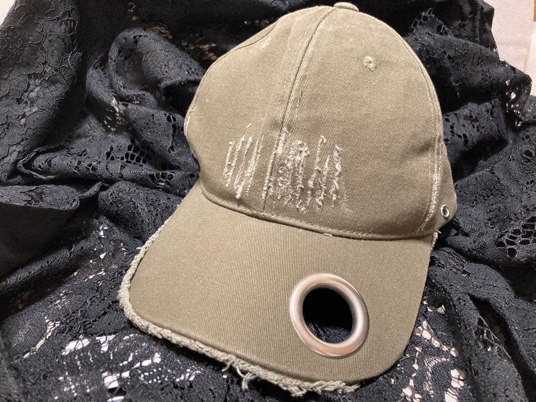 GRANCY アイレットデザインダメージキャップ カーキ