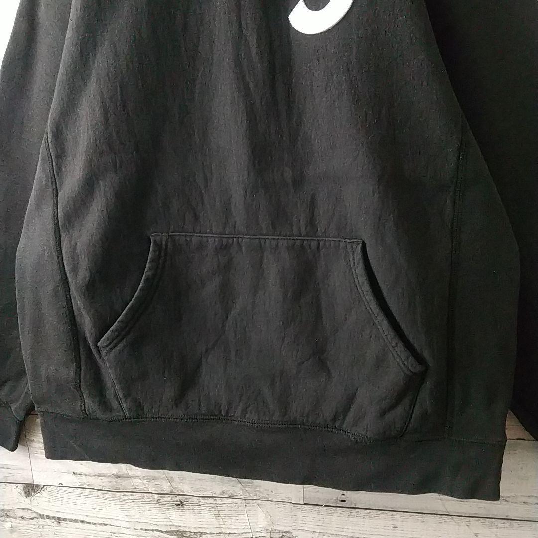 希少サイズ☆シュプリーム 刺繍 キルトレザー Sロゴ パーカー XL ブラック