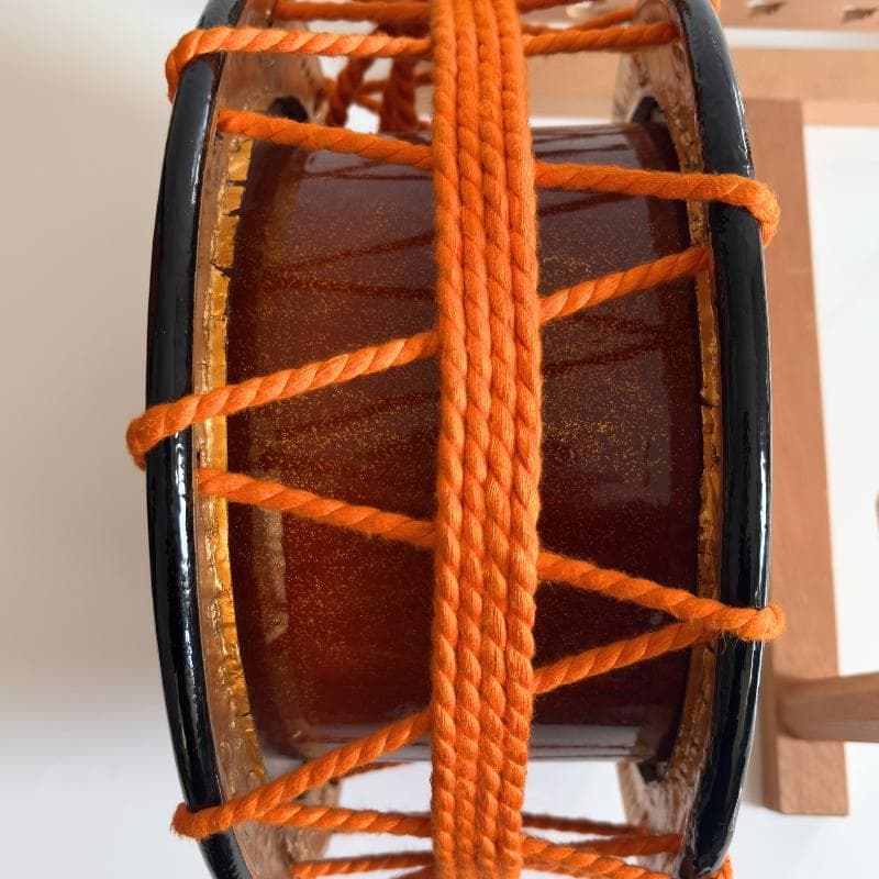 金箔縁仕上げ・漆塗り】締め太鼓 直径35cm・バチ・和太鼓・締太鼓 金箔縁