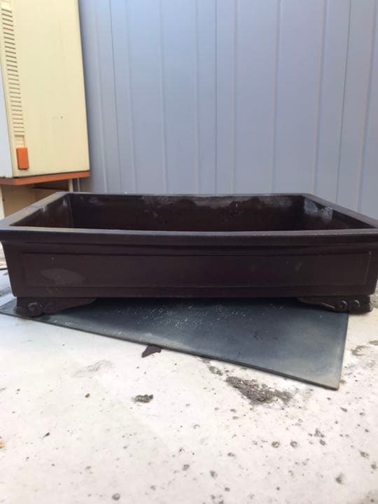 盆栽鉢 時代大きな水庄園長方鉢42x31x10cm窓付き雲足