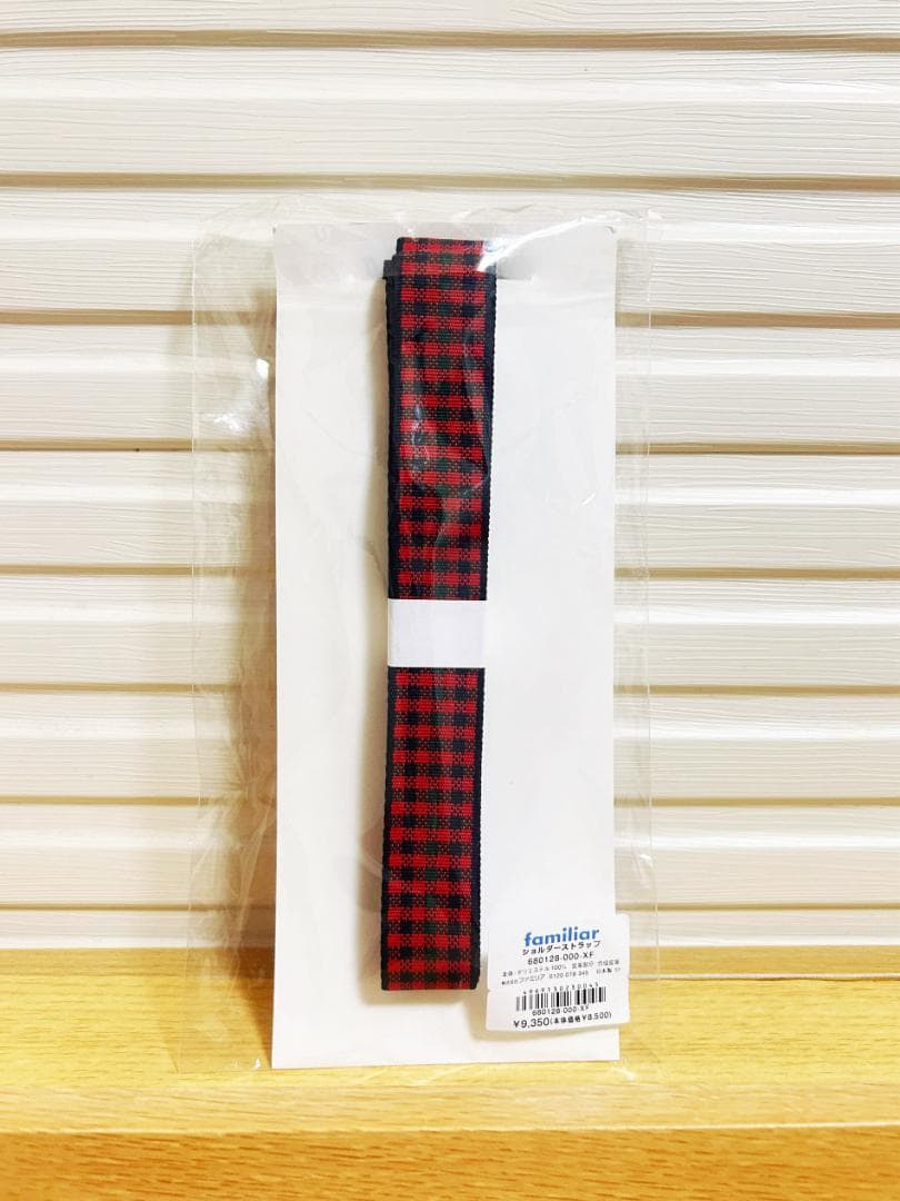 新品未使用】ファミリア ショルダーストラップ 赤チェック - メルカリ