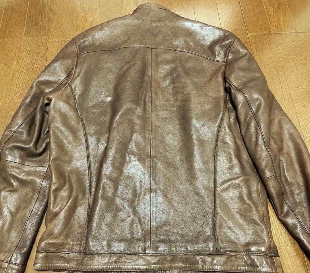 HUGO BOSS☆ヒューゴボス☆ラムレザーシングルライダースジャケット☆50