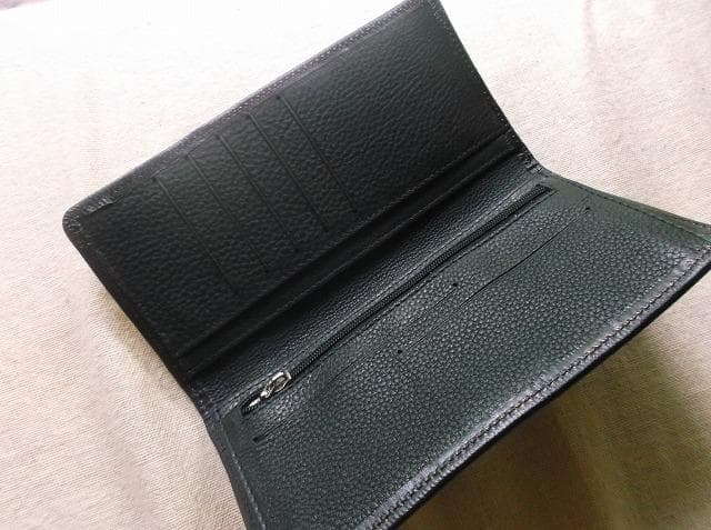 刻印＆拭き染めのロングウォレット　花柄