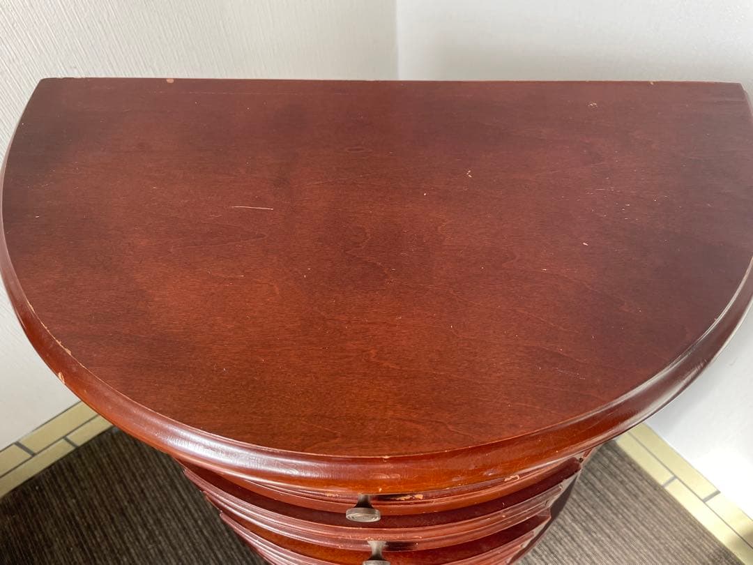 アンティーク ジュエリーチェスト 4段 猫脚 半円