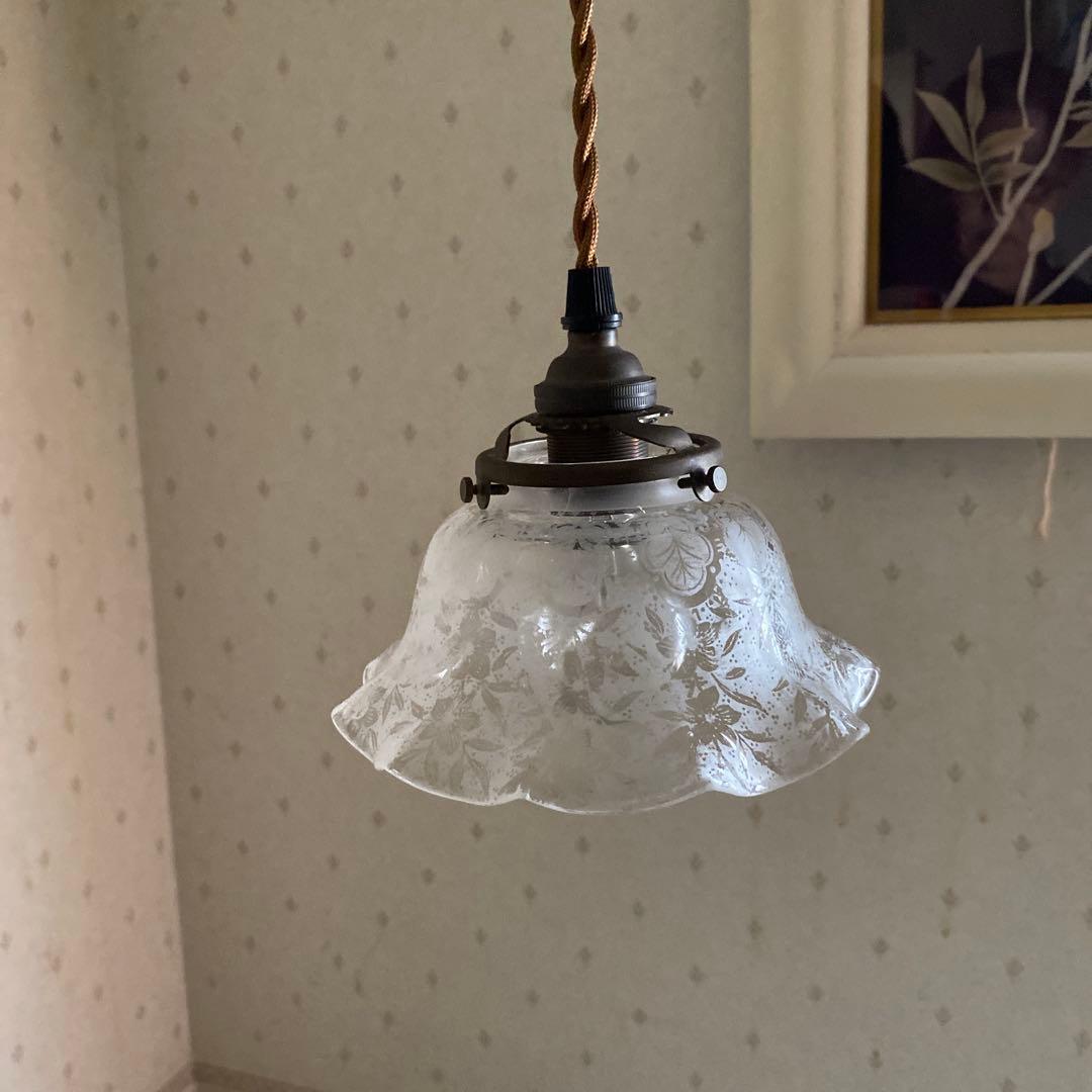 英国アンティーク ビクトリアン 美しい ボタニカル 酸エッチング