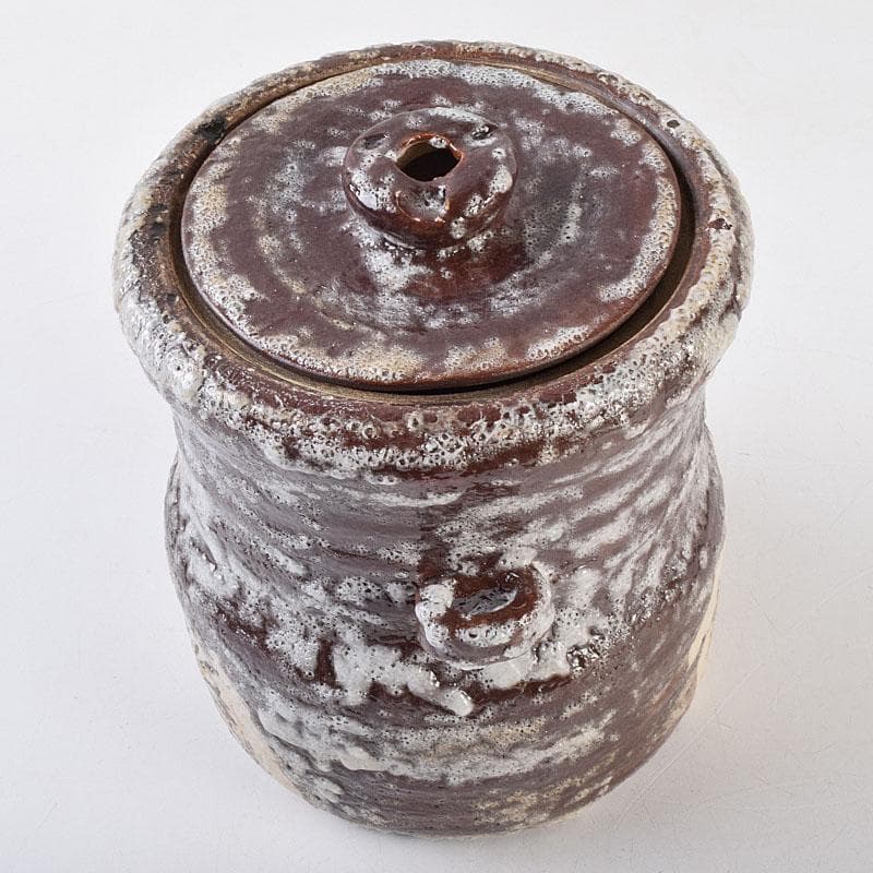 北大路魯山人作 鼠志野 花文 水指 銘寶舟 共布 清水公照