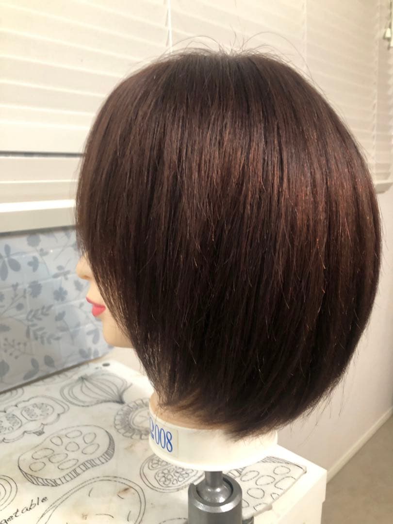 人毛100% ショートボブ ダークブラウン　未使用