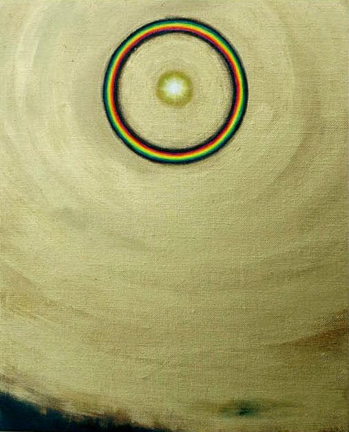 油絵 菅家令子 絵 絵画インテリア額付(白)F3-G112023 風景祈り希望