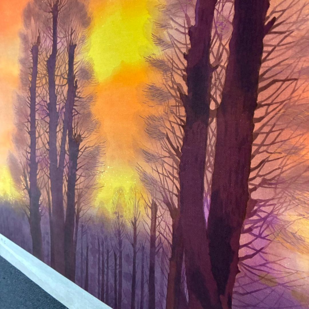 東山魁夷「夕紅」木版画 朱印有り アダチ版画研究所 昭和を代表