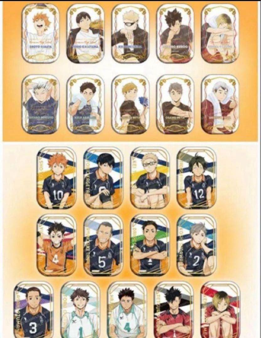 ハイキュー スクエア缶バッジ クールダウン おすわり 2種セット セブン