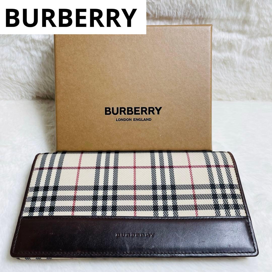 未使用級 BURBERRY 正規品 がま口 二つ折り ノバチェック 大人気