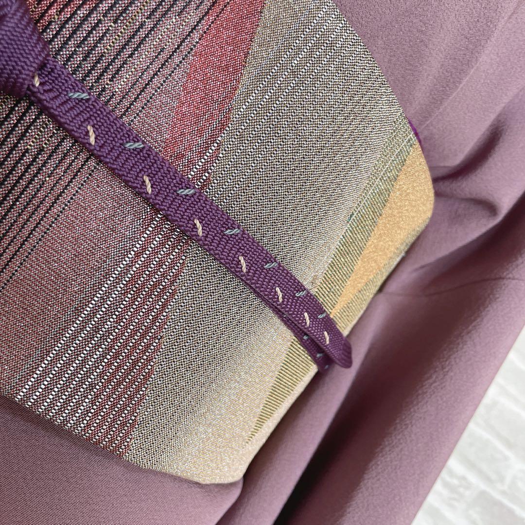 色無地 フルセット 菊 梅 地紋 難あり 練習用 シンプル 礼装 着物 I2