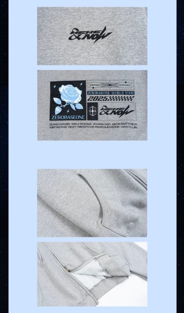 ZB1 フーディー ジップアップ パーカー ワルツ here&now md