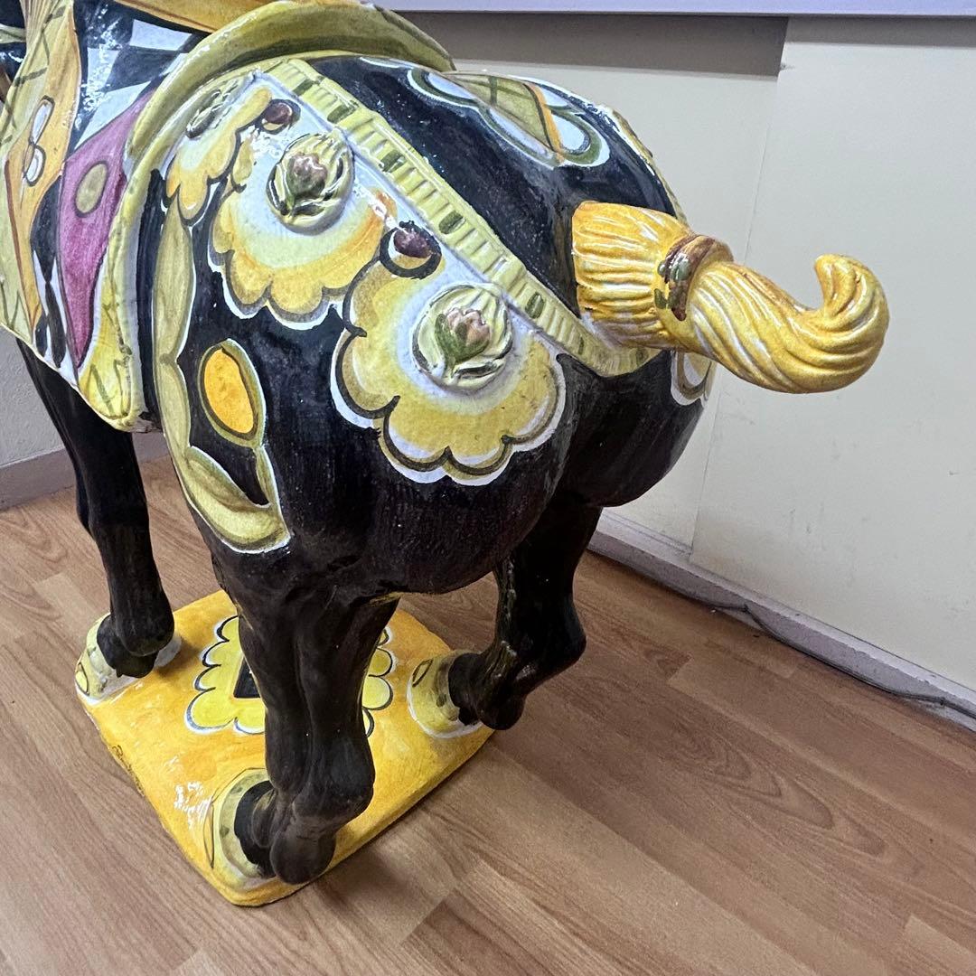 Pamela Ferrari サイン入 大型陶器 馬 彫刻 アート作品 引取限定