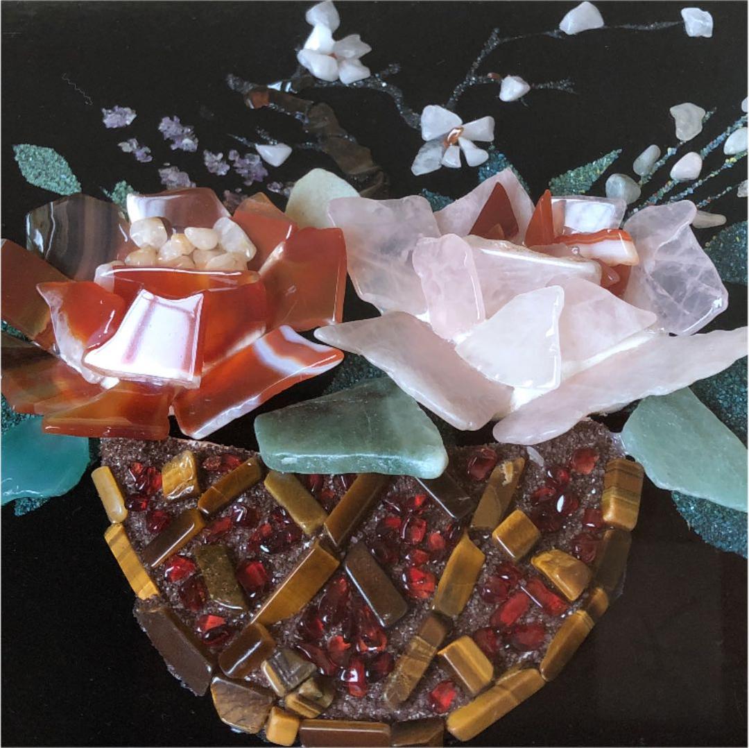 絵画 パワーストーン 開運　アート　額付き