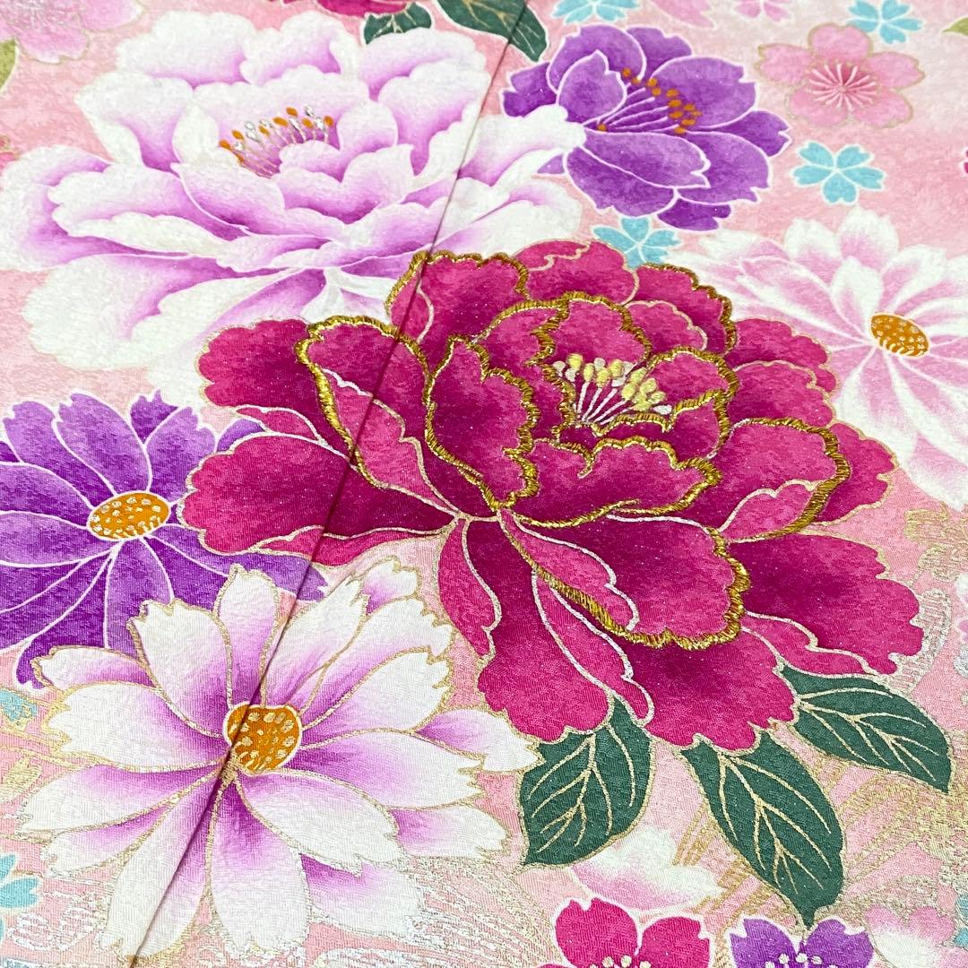 akmx176 正絹 振袖 白 パールトーン加工 9号 花柄 - メルカリ