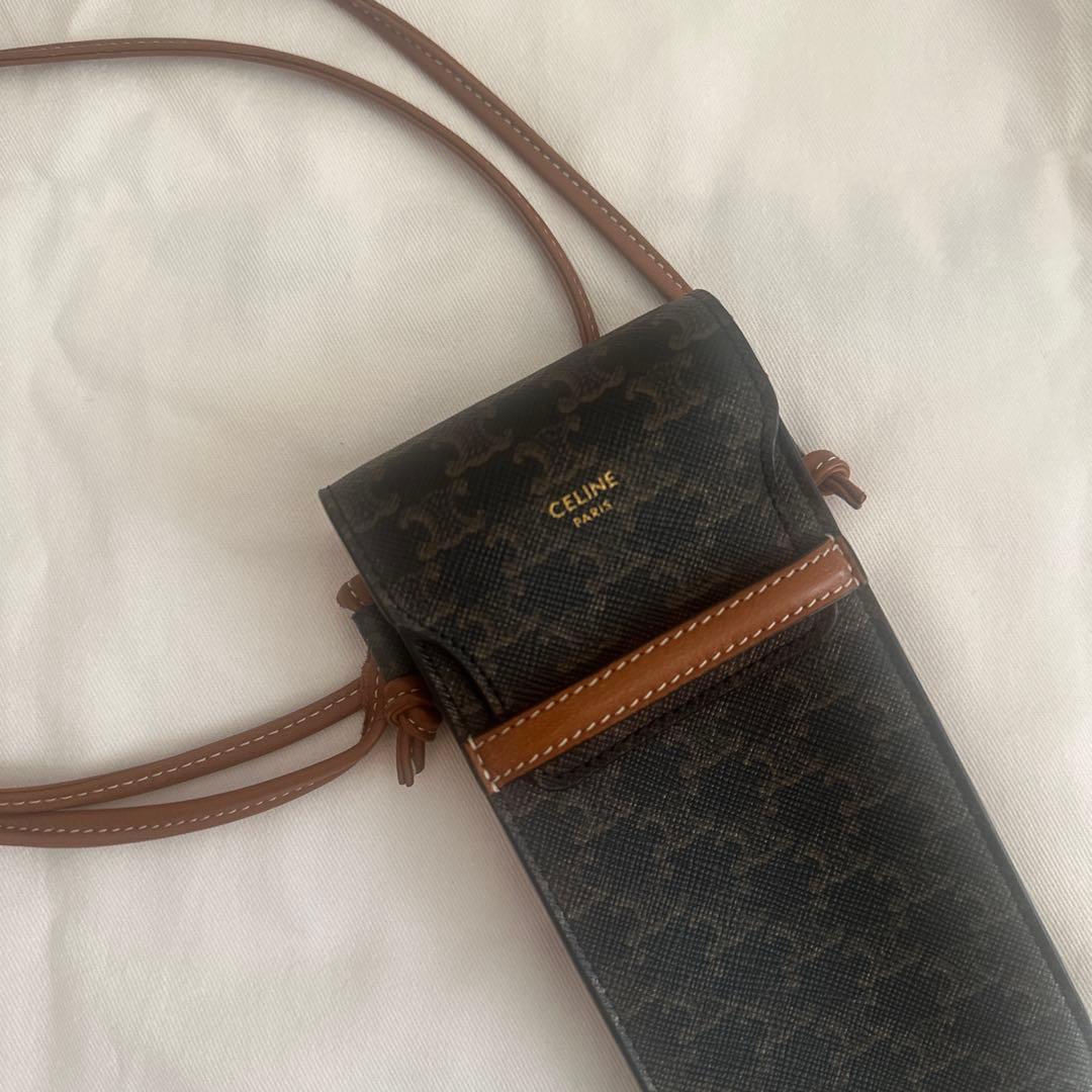 CELINE ダークブラウンショルダーバッグ