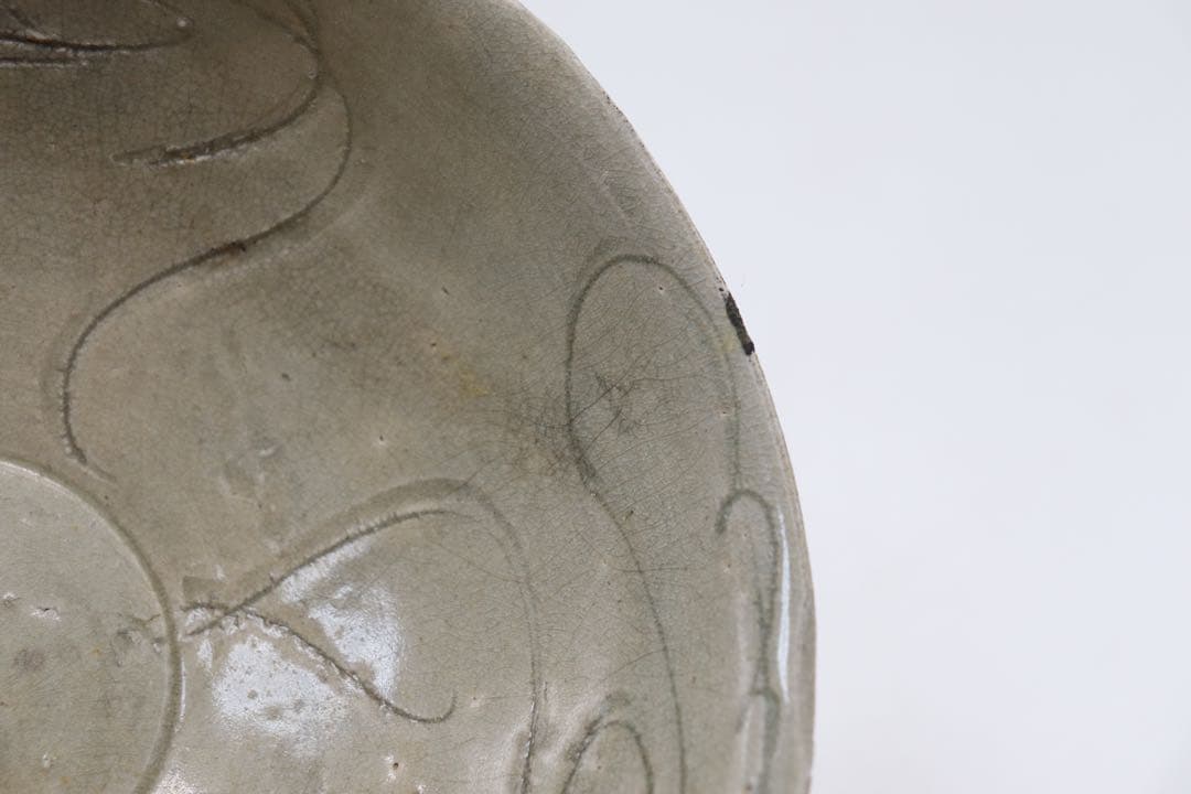 中国 青磁 青磁畫花大碗 海上がり 送料込み0315