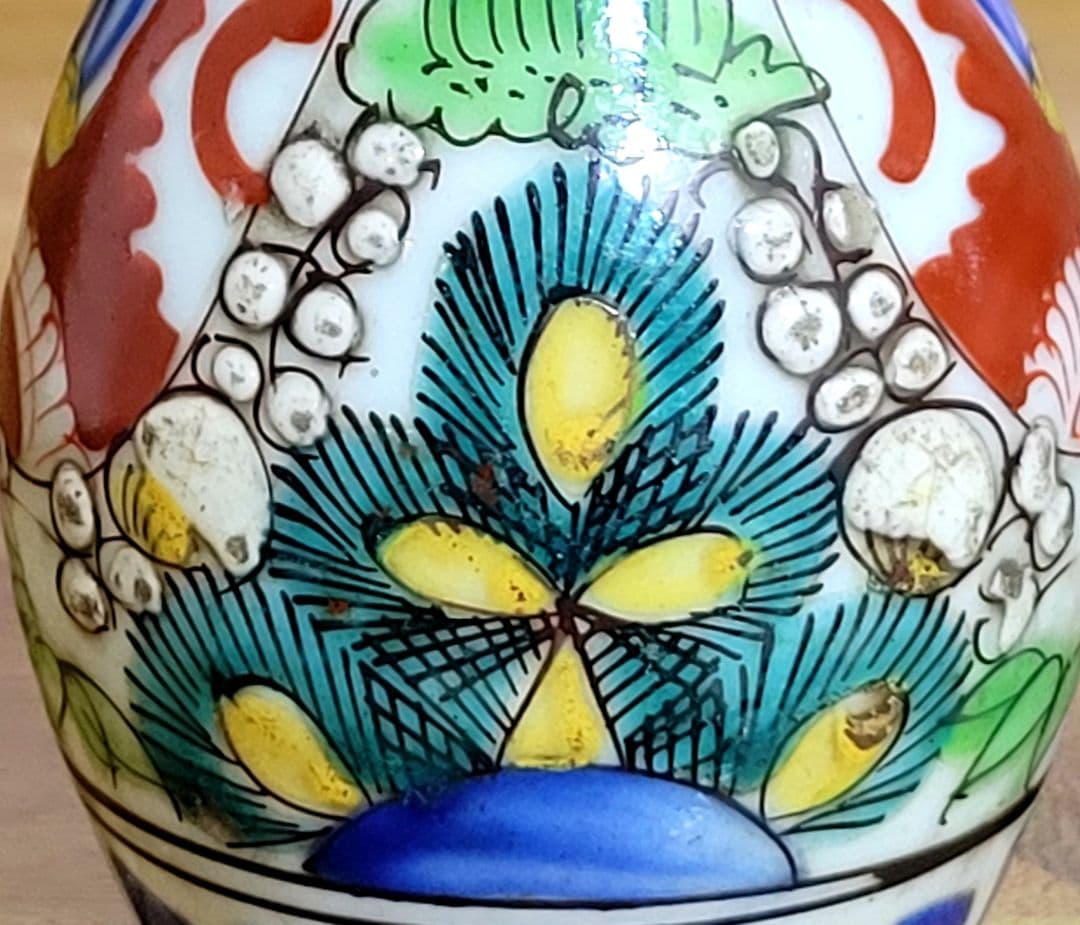 時代物 伊万里焼 色絵、御神酒徳利一対 骨董品、美術品