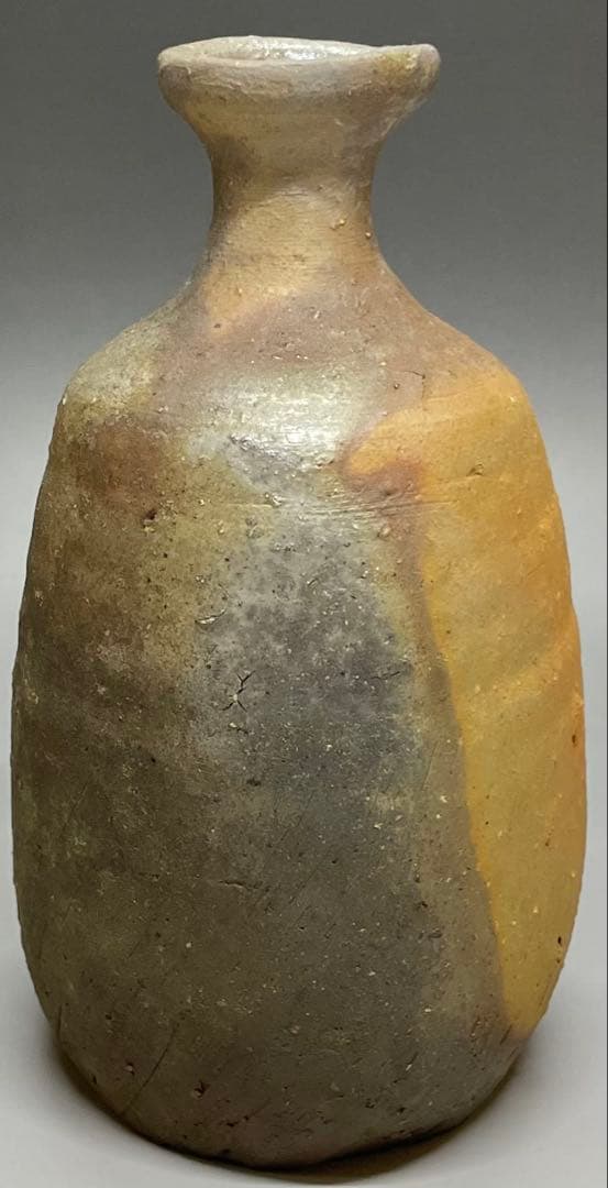 金重愫 備前徳利 山窯 備前焼 共箱(四方桟盛蓋) 栞 w772