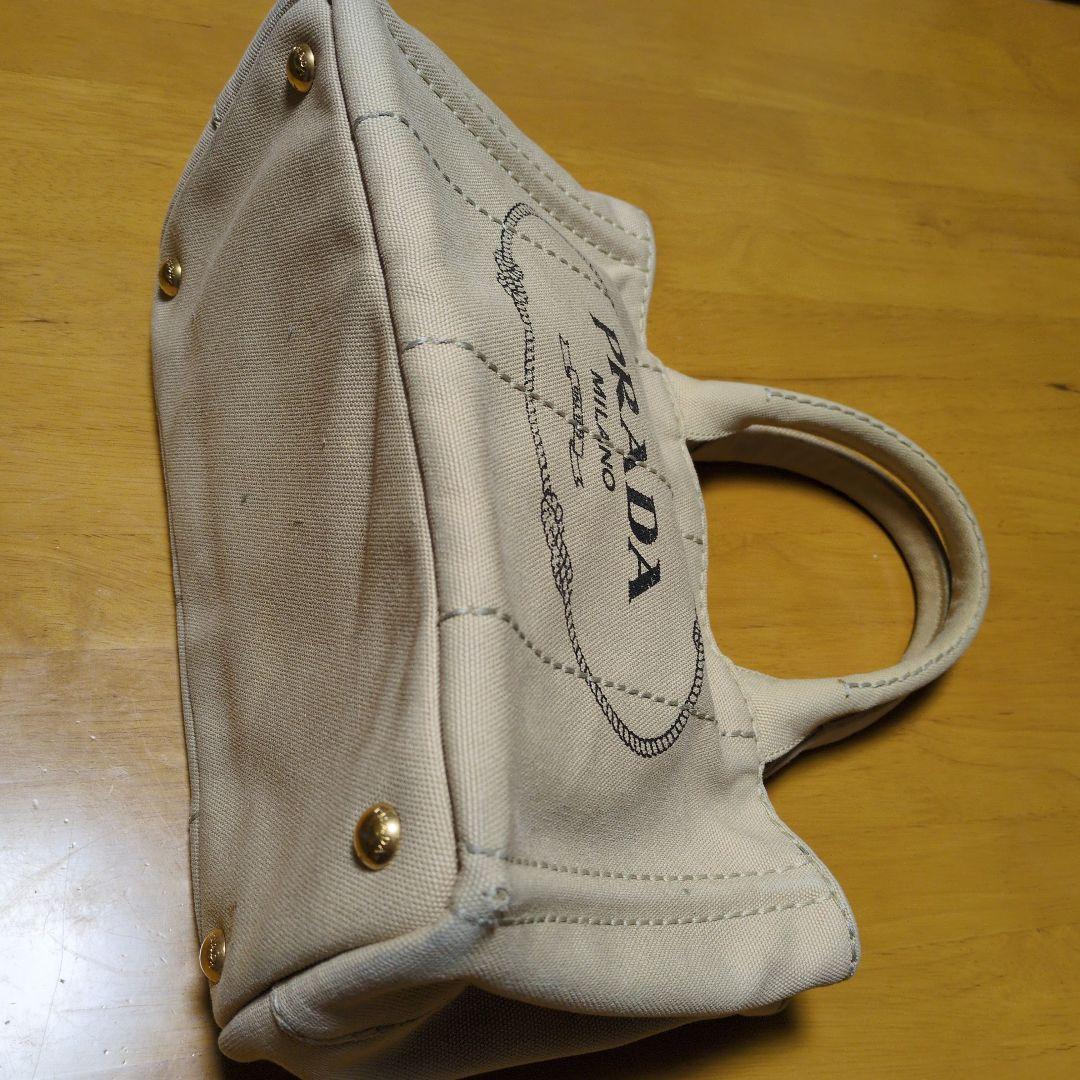 PRADA ベージュ キャンバス ハンドバッグ　中古品 SMR