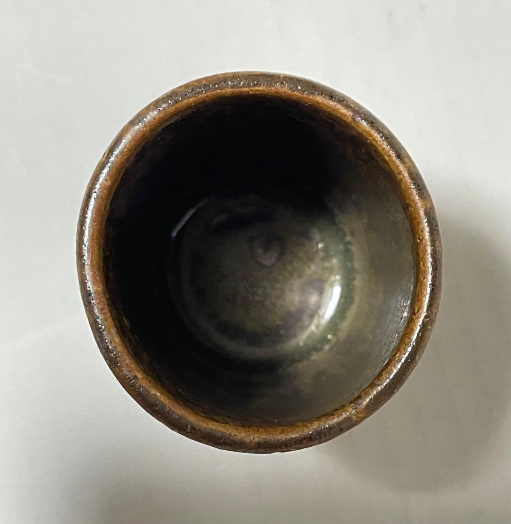 河本五郎　灰釉鳥紋　汲出碗