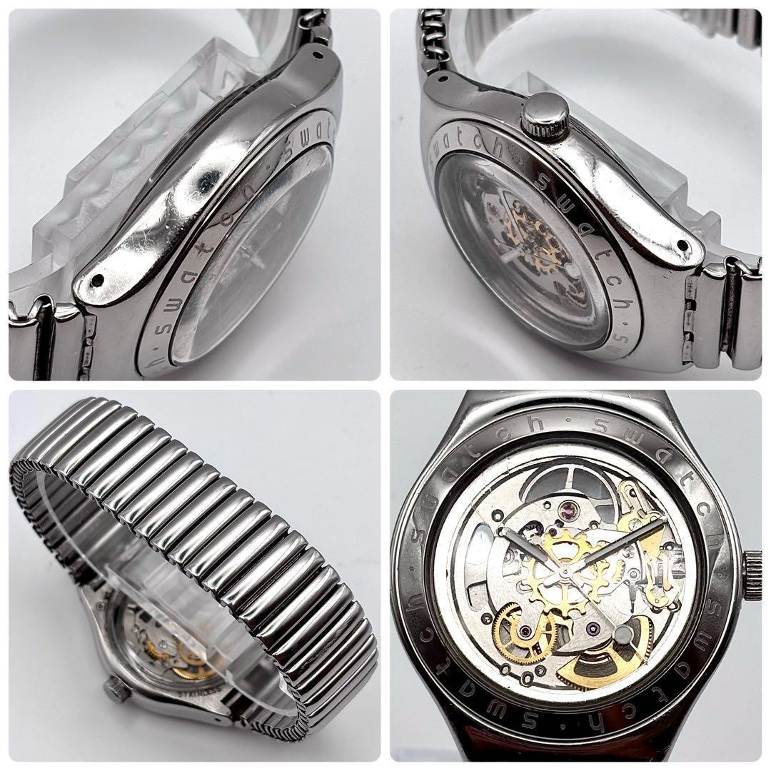 スウォッチ アイロニー 自動巻き スケルトン メンズ腕時計 稼動品