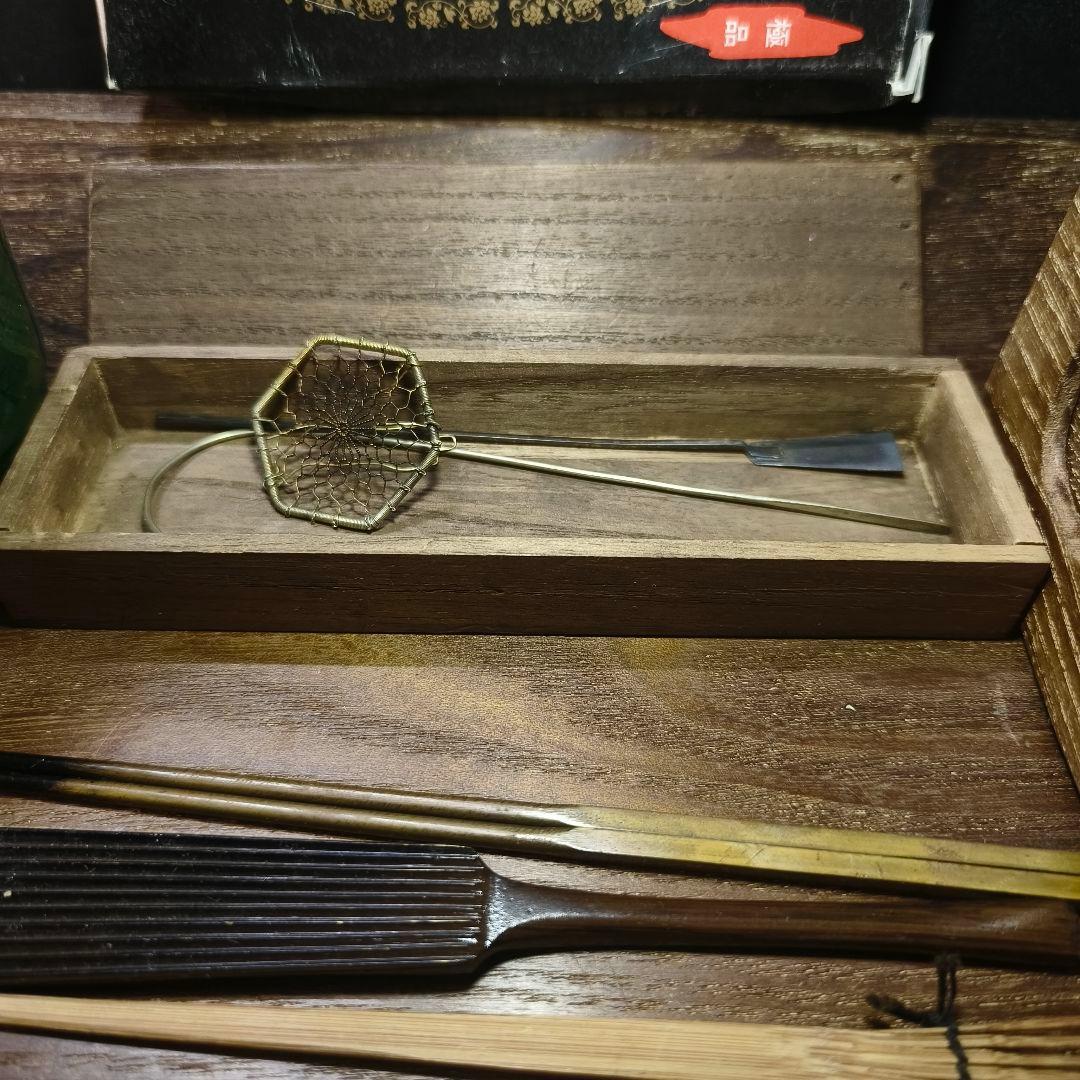 茶道具七事式 香盆 桑木地 重香合 和楽 香炉 火道具セット 香炉