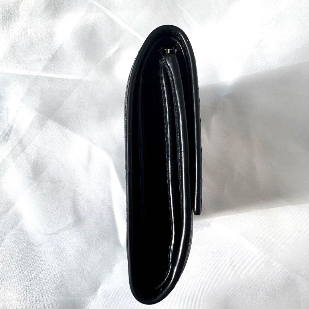 極美品/現行✨ロエベ 折り財布 ペブル アナグラム レザー ダークグリーン