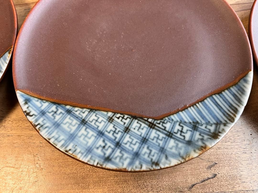 九谷焼作家 松本佐一作 中皿×6枚 九谷焼作家 松本佐一作 中