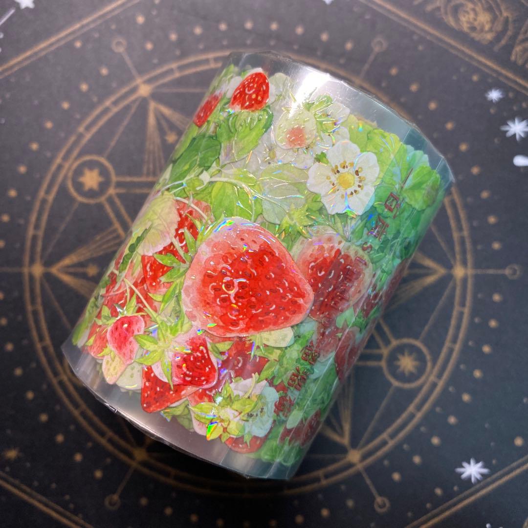 7657】海外マステ3/5/10m巻売り貝殻光マスキングテープいちご