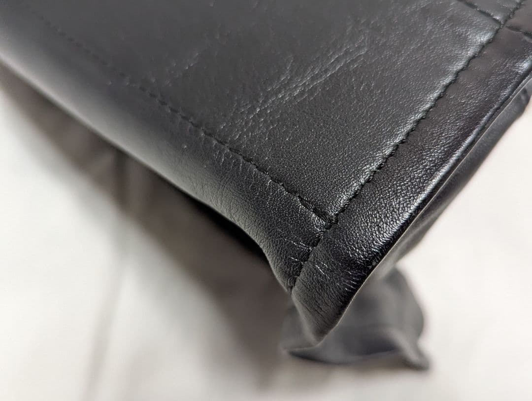 美品 イアパピヨネ 2way ショルダーバッグ ゾウ レザー ブラック